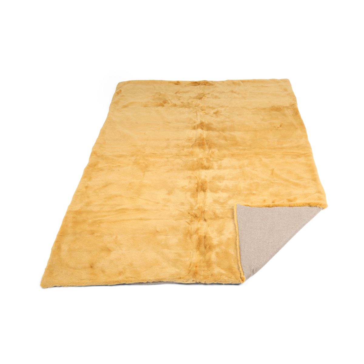 Xadrez de vison | Parte de trás da caxemira | Mostarda | 140x200cm