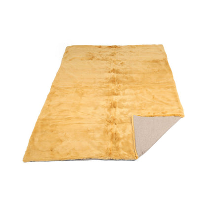 Xadrez de vison | Parte de trás da caxemira | Mostarda | 140x200cm