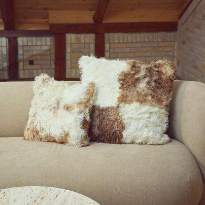 Almofada de pele de cordeiro | Toscana | Dupla face