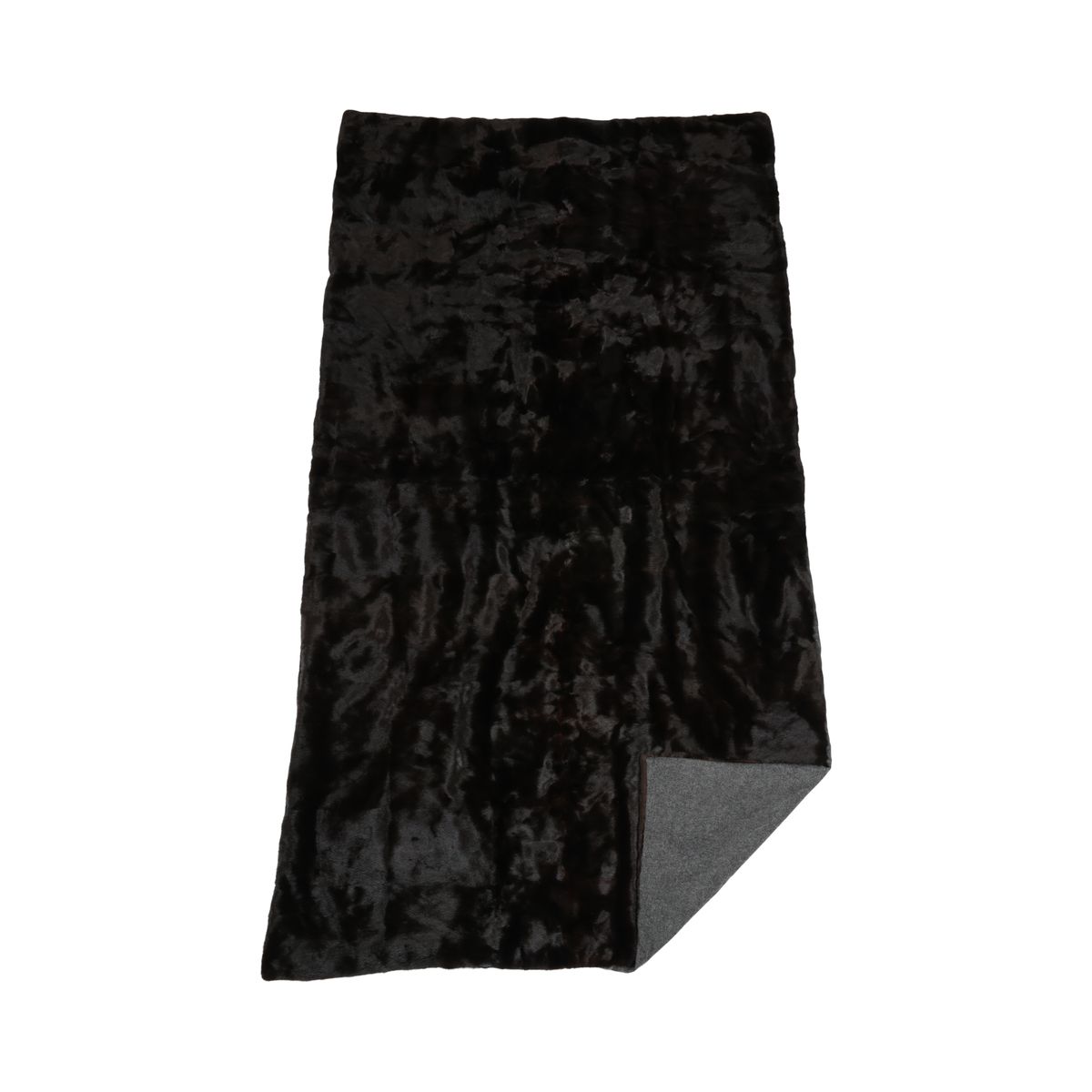 Xadrez de vison | Parte de trás da caxemira | Castanho escuro | 122x222cm