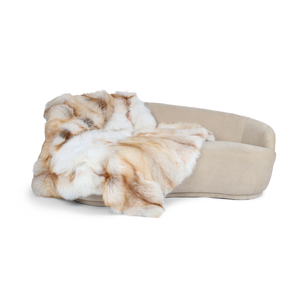 Tapete premium de raposa | Parte de trás da caxemira | Ouro claro | 150x150cm