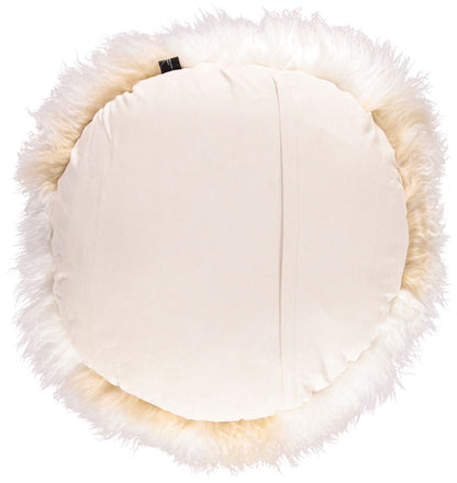 Travesseiro | Pele de cordeiro | Tibete | D45 cm | D62 cm | D38 cm