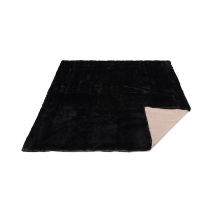 Xadrez de vison | Parte de trás da caxemira | Preto | 188x182cm