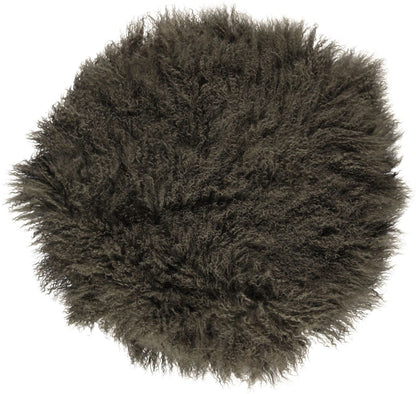 Travesseiro | Pele de cordeiro | Tibete | D45 cm | D62 cm | D38 cm
