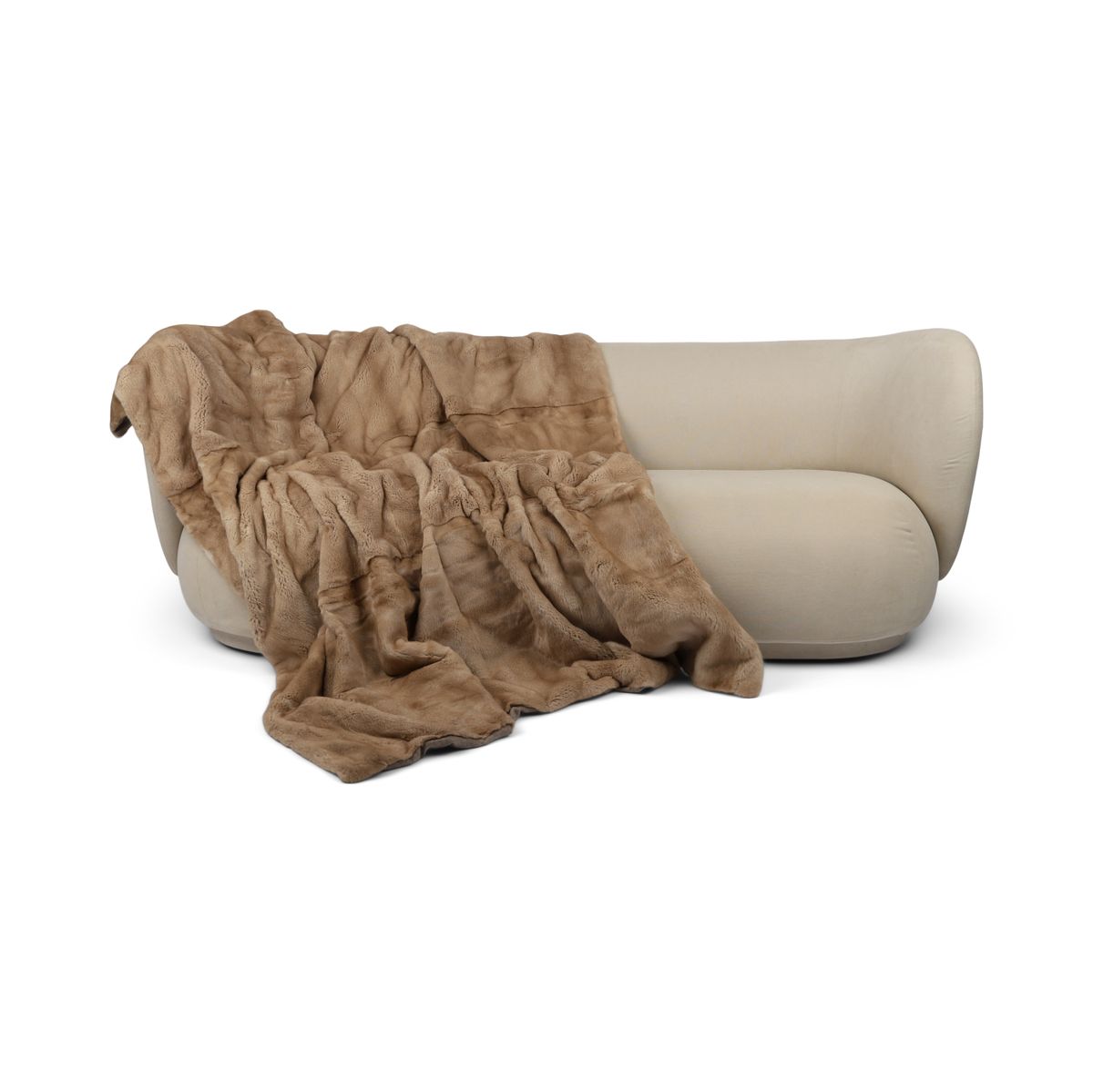 Xadrez de vison | Parte de trás da caxemira | Palomino | 165x200cm