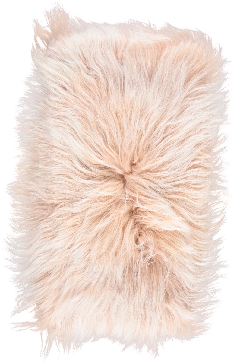 Almofada de pele de cordeiro | Cabelos compridos | Tibete | Caxemira | 28x56cm