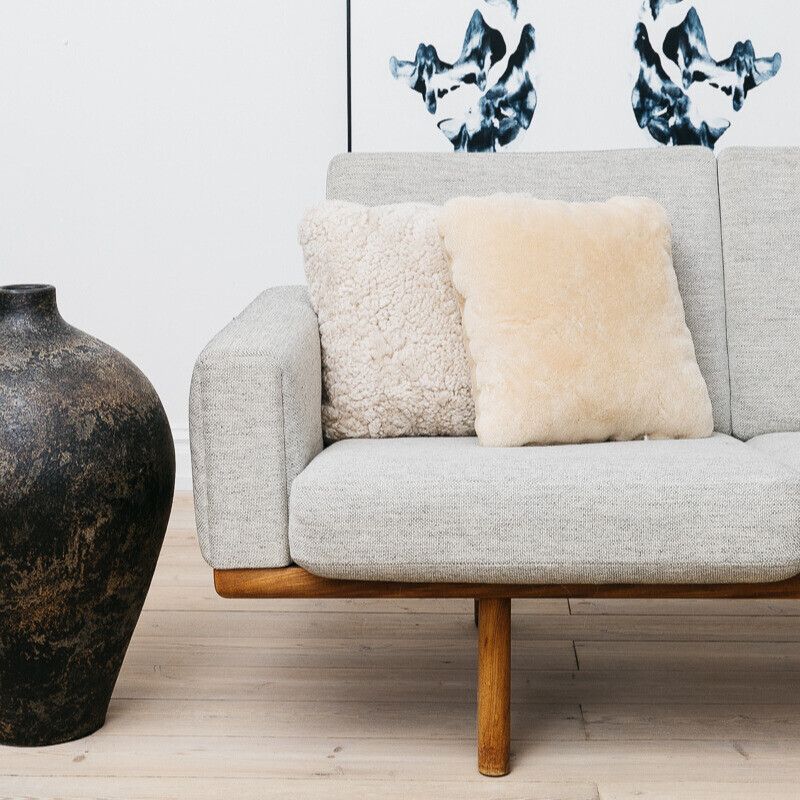 Almofada de pele de cordeiro | Mocassim | Dupla Face | 40x40cm