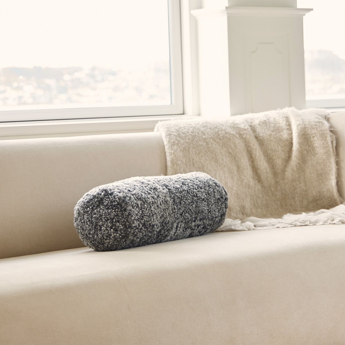 Almofada de reforço | Pêlo curto | Nova Zelândia | Ø20xL52 cm