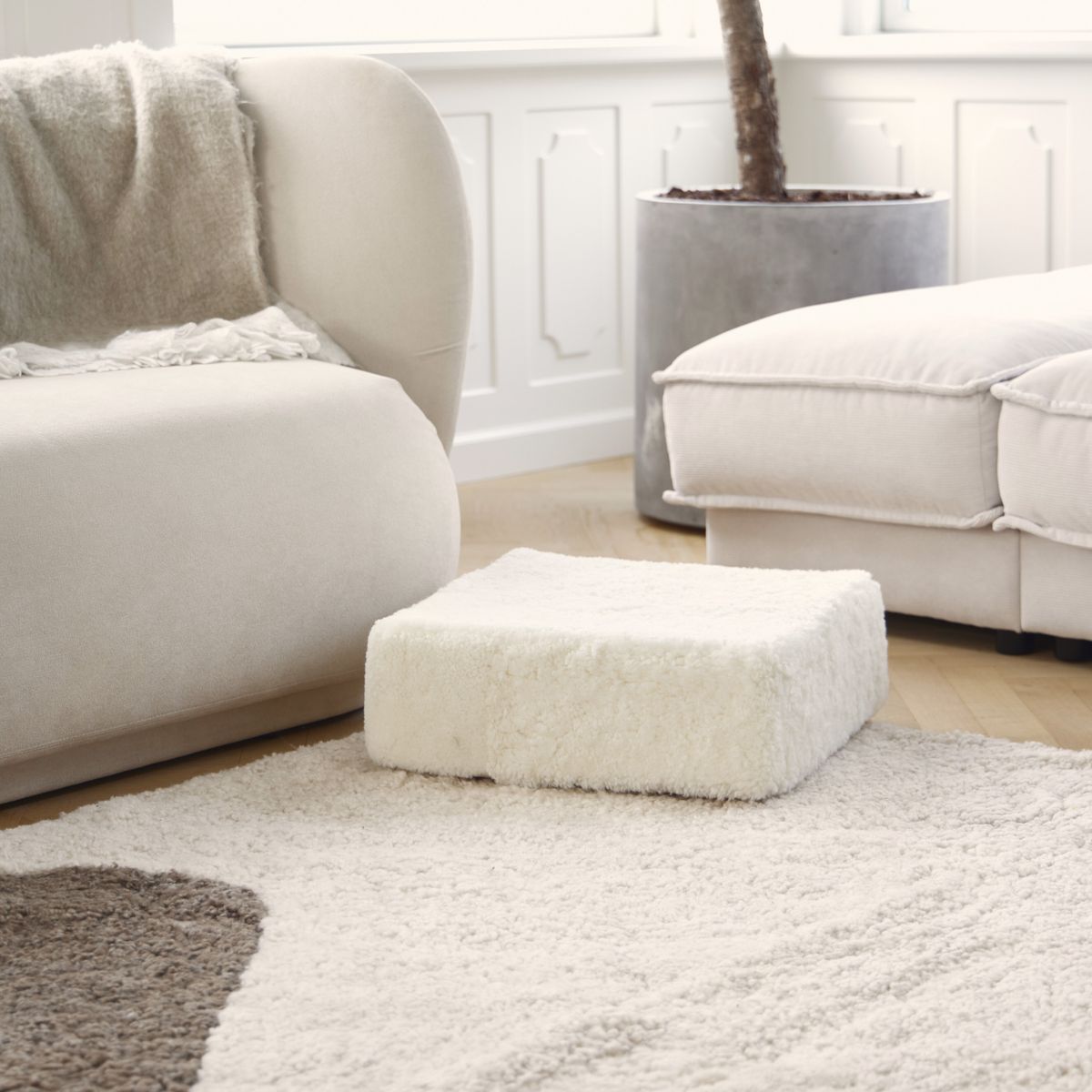 Puf | Pêlo curto | Nova Zelândia | 40x40x13cm