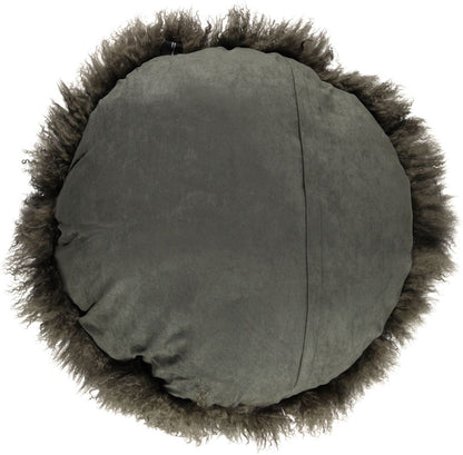 Travesseiro | Pele de cordeiro | Tibete | D45 cm | D62 cm | D38 cm