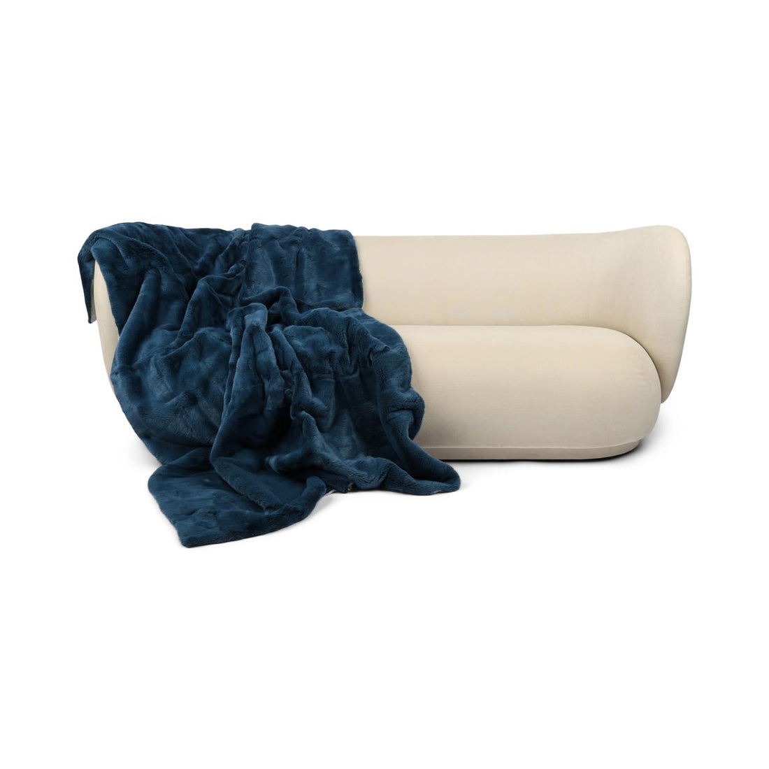 Xadrez de vison | Parte de trás da caxemira | Índigo Azul | 142x202cm