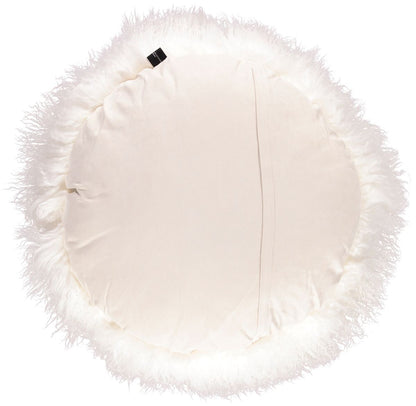 Travesseiro | Pele de cordeiro | Tibete | D45 cm | D62 cm | D38 cm