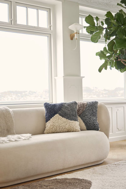 Almofada de pele de cordeiro tricolor | Pêlo curto | Nova Zelândia | Dupla Face | 46x46cm