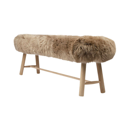 Banco com pele de cordeiro | Carvalho