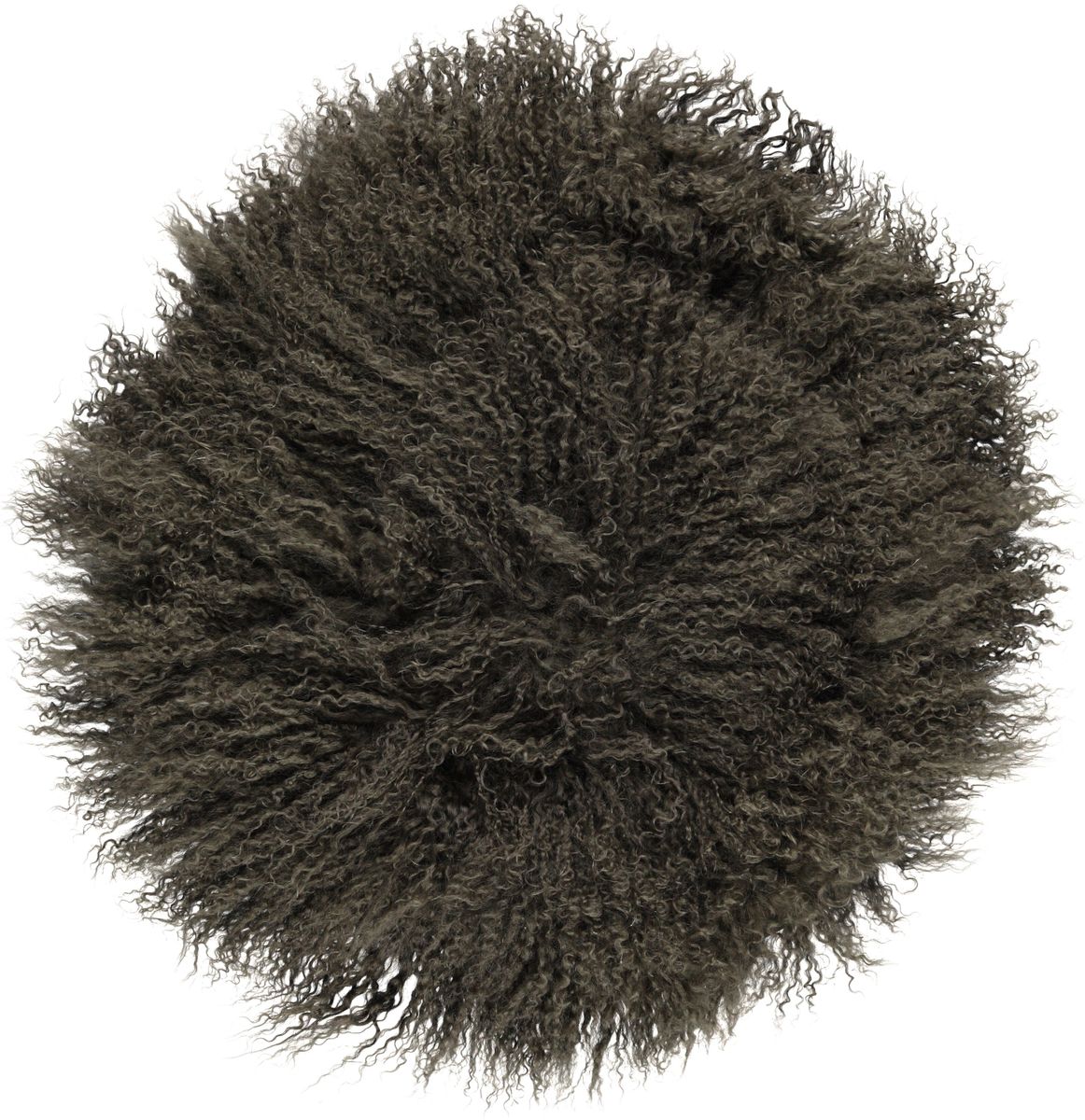 Travesseiro | Pele de cordeiro | Tibete | D45 cm | D62 cm | D38 cm