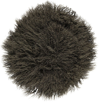 Travesseiro | Pele de cordeiro | Tibete | D45 cm | D62 cm | D38 cm