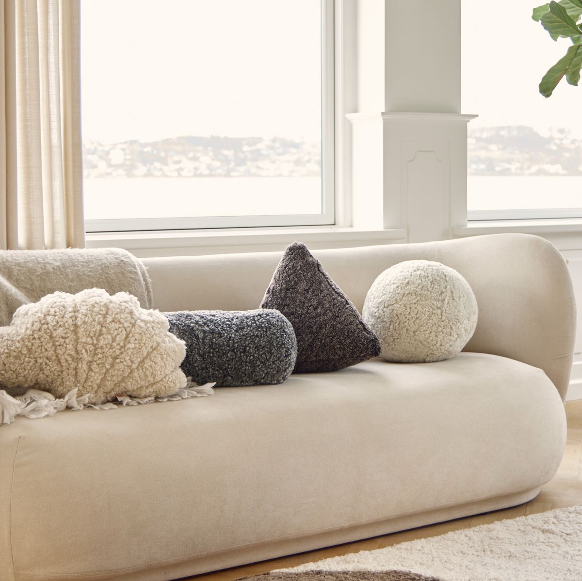 Almofada de hematita | Pêlo curto | Nova Zelândia | 35x35x35cm