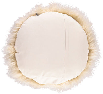 Travesseiro | Pele de cordeiro | Tibete | D45 cm | D62 cm | D38 cm