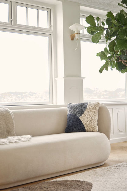 Almofada de pele de cordeiro tricolor | Pêlo curto | Nova Zelândia | Dupla Face | 46x46cm