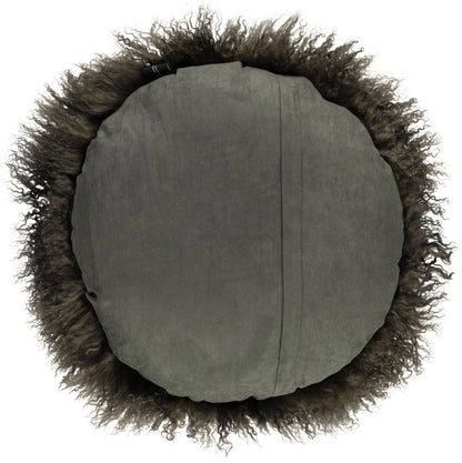 Travesseiro | Pele de cordeiro | Tibete | D45 cm | D62 cm | D38 cm