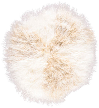 Travesseiro | Pele de cordeiro | Tibete | D45 cm | D62 cm | D38 cm