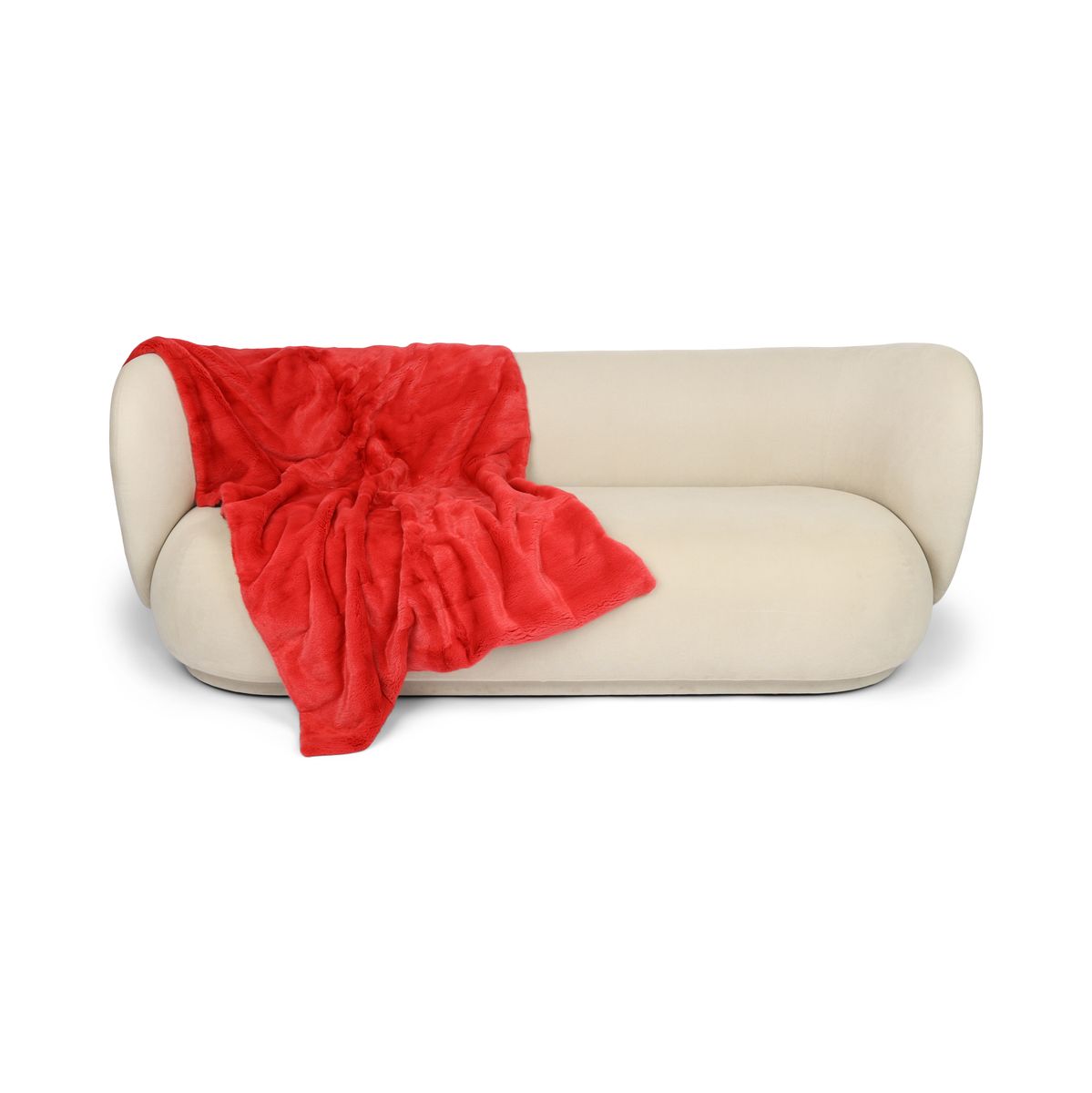 Xadrez de vison | Parte de trás da caxemira | Vermelho | 104x170cm