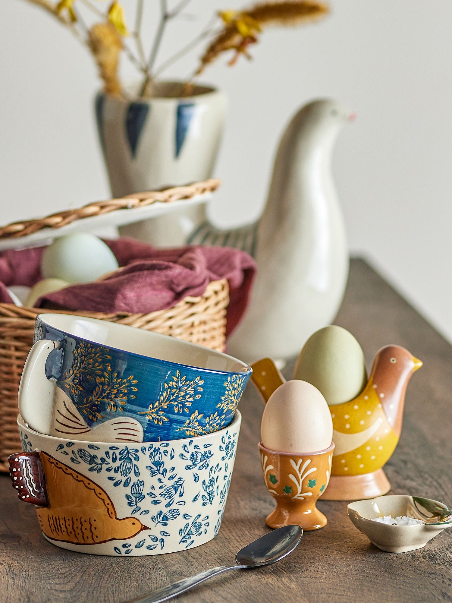 Bloomingville Birdy Egg Beaker, azul, grés