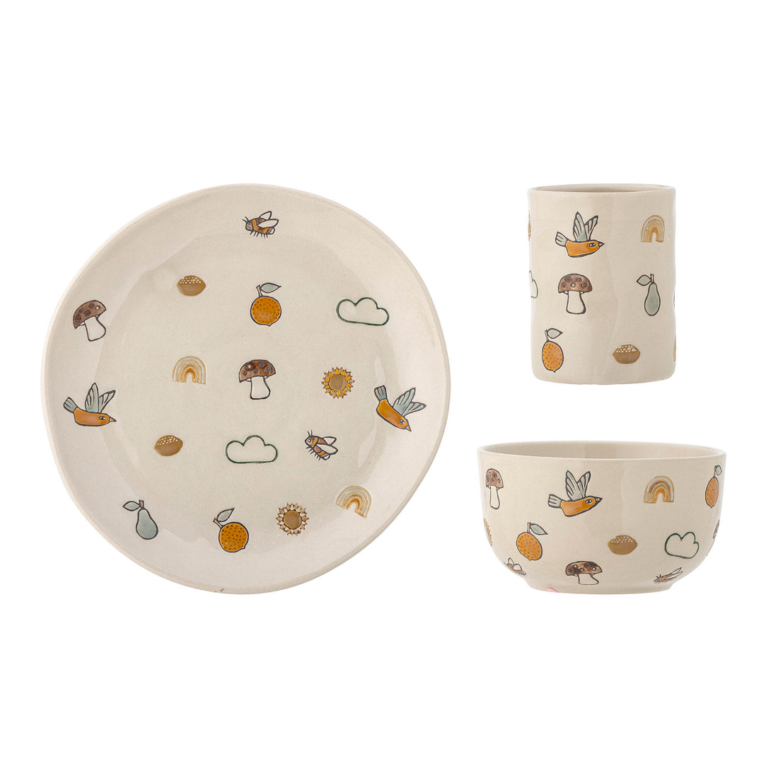Bloomingville Mini Agnes Frame Conjunto, branco, grés