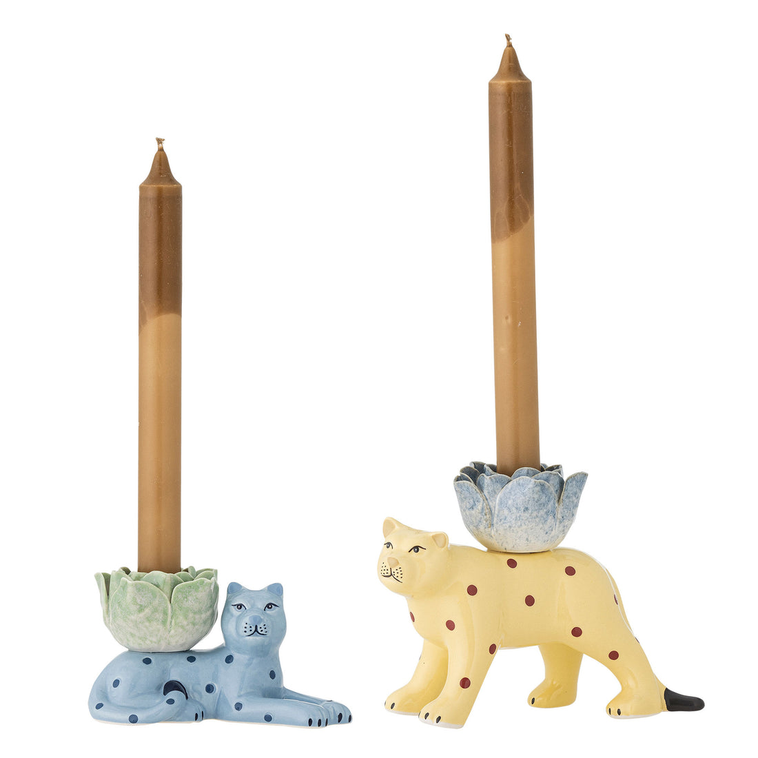 Bloomingville Rory Candlestick, azul, grés