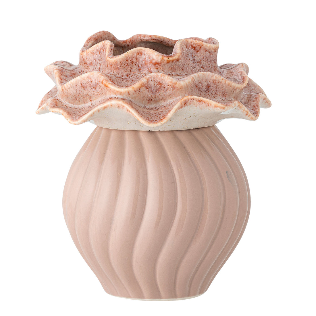 Vaso de Petalia Bloomingville, Rosa, grés