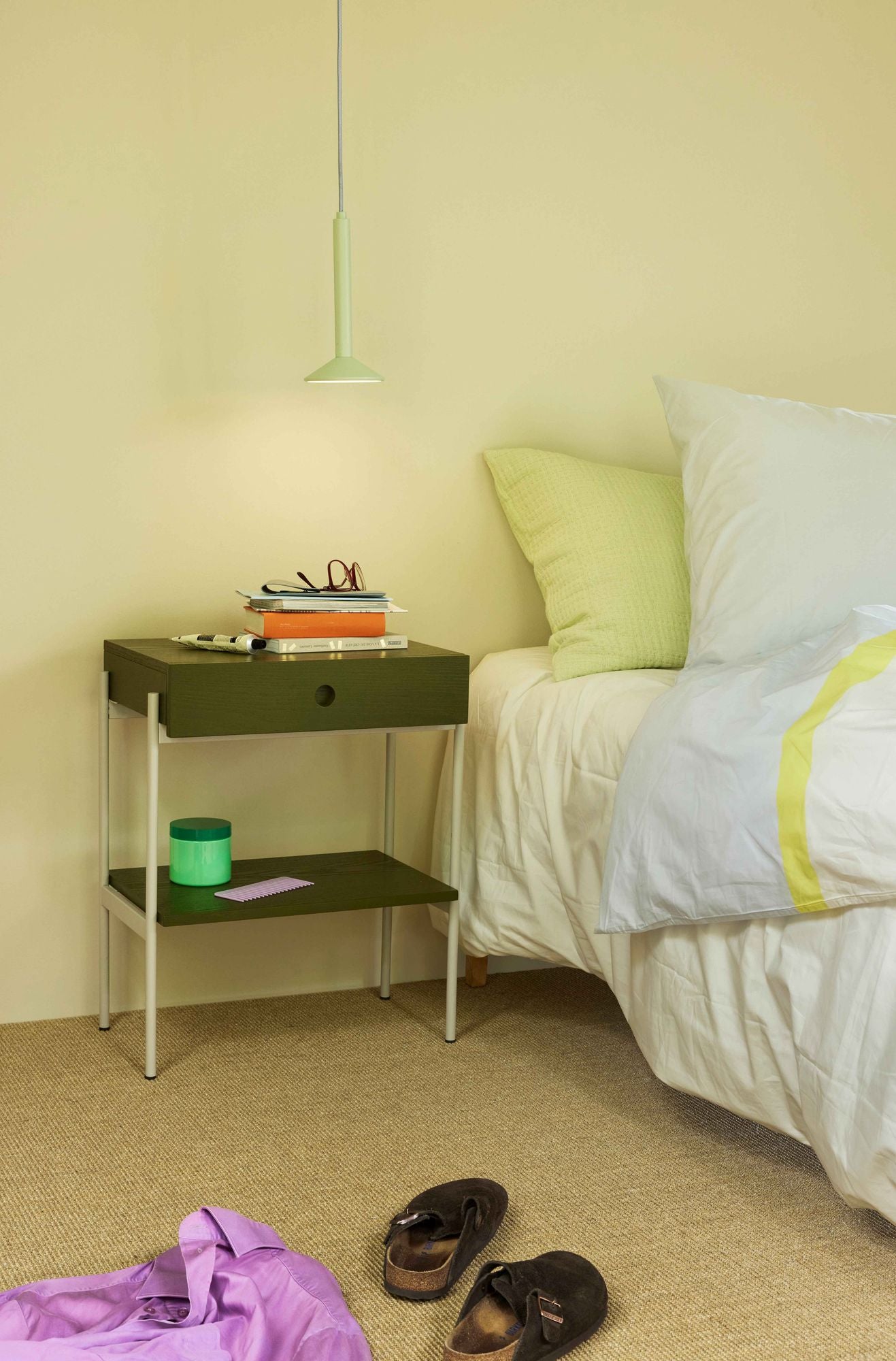 Hübsch Haikei travesseiro verde claro