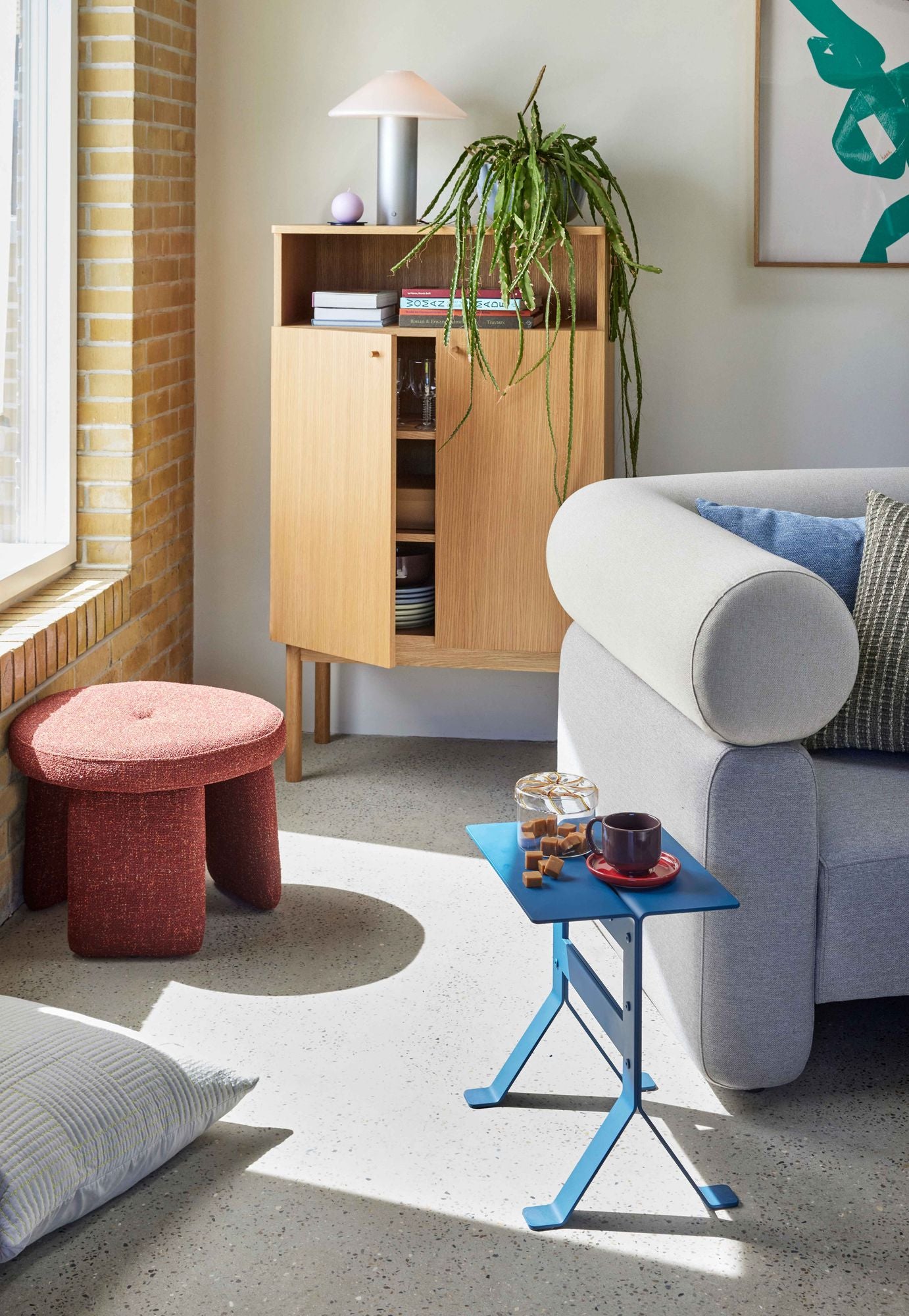 Hübsch rocco puf vermelho