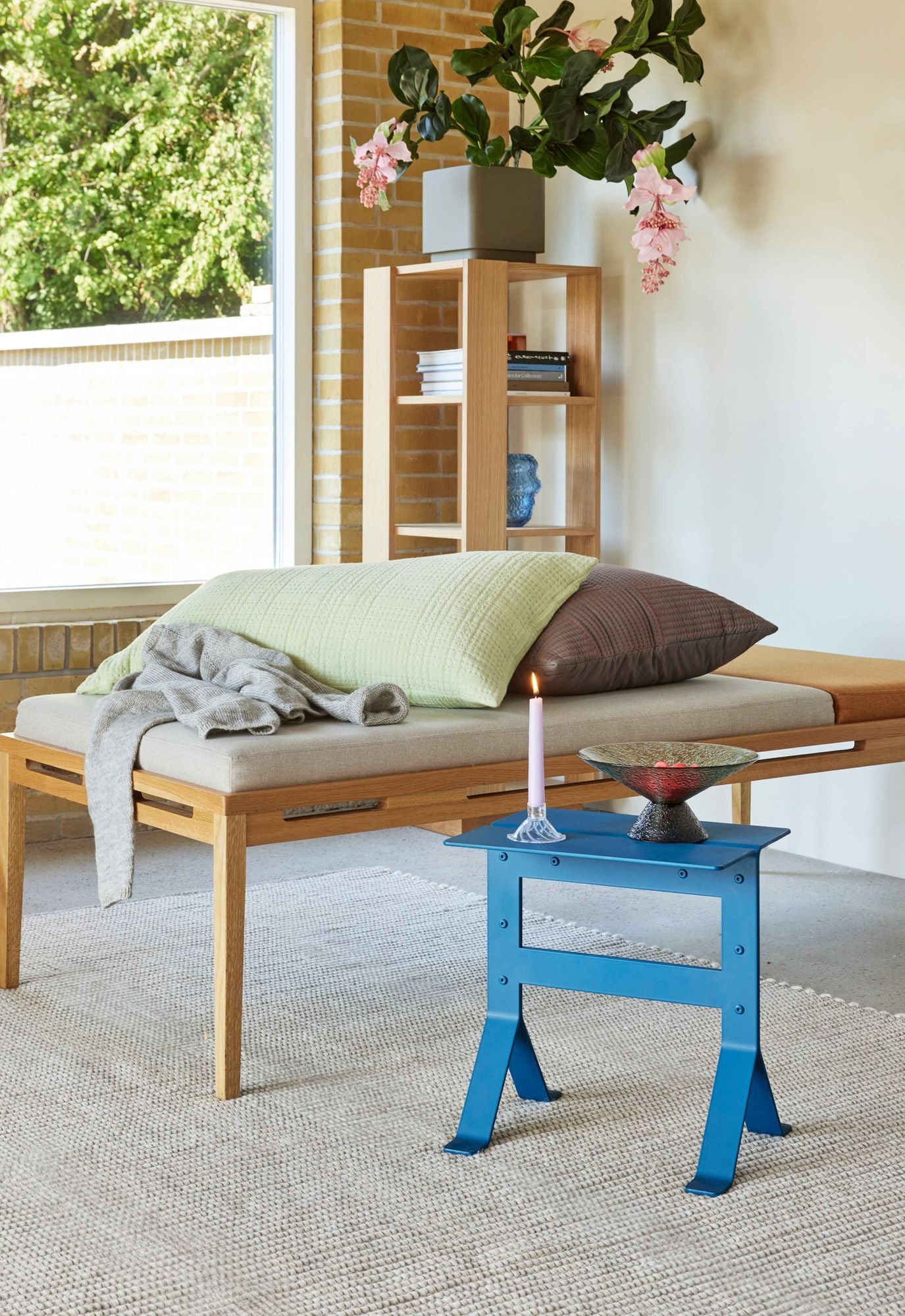 Hübsch Haikei travesseiro verde claro