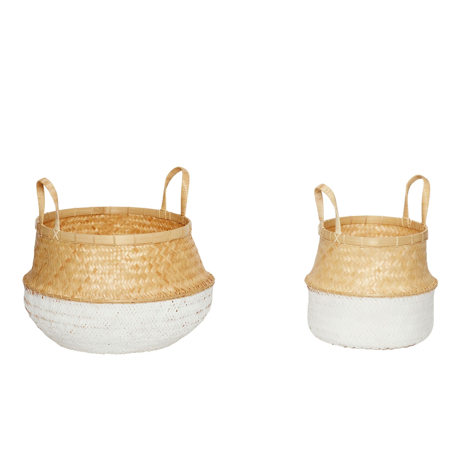 Daze Curve White/Nature (Conjunto de 2) - Ø38xh31, Ø52xh33cm
