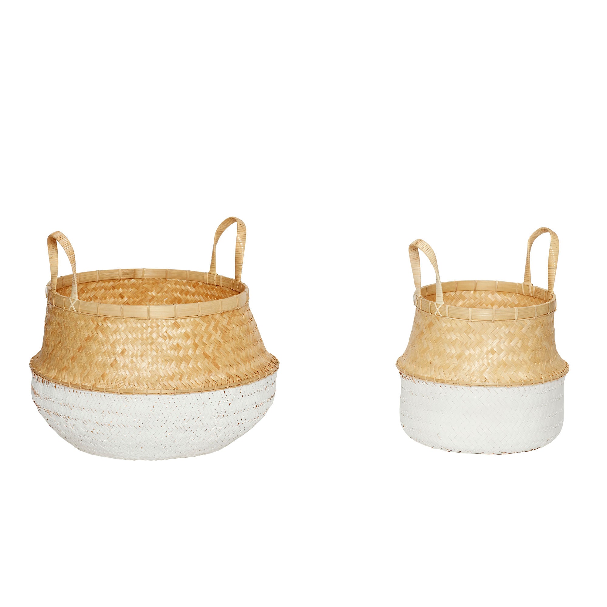 Daze Curve White/Nature (Conjunto de 2) - Ø38xh31, Ø52xh33cm