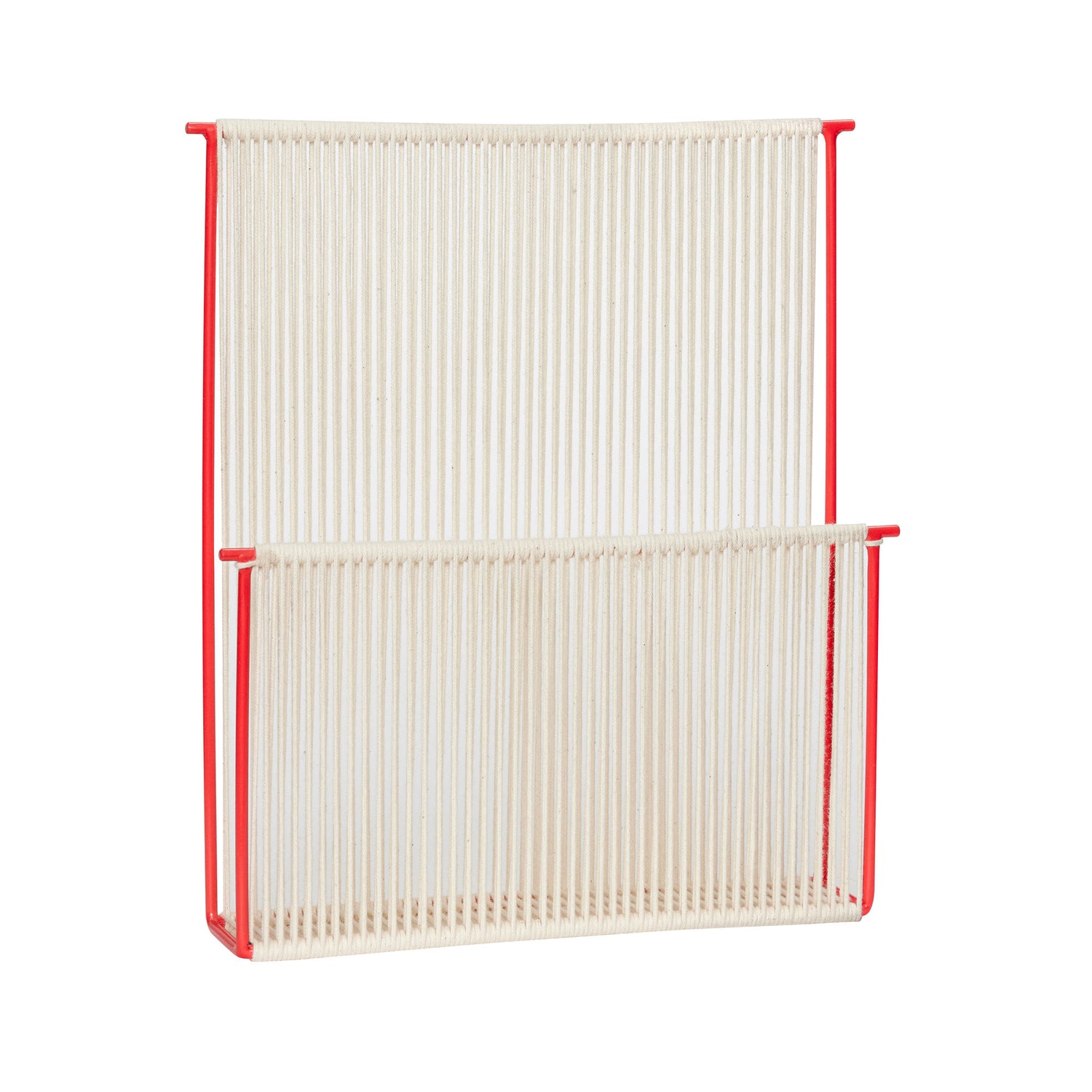 Hübsch String Wall Magazinet Red/White