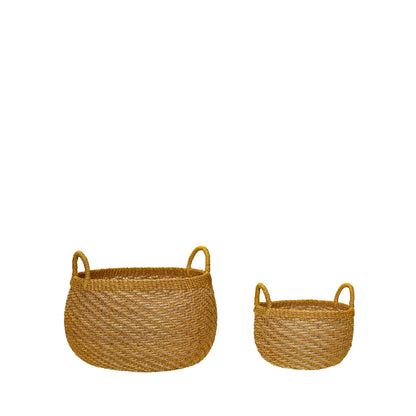 Curva solar Natureza/laranja (conjunto de 2) - Ø31xh18, Ø40xh28cm