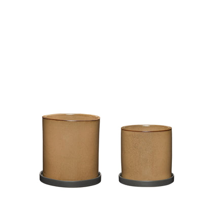 Era Hübsch Potte Brun (conjunto de 2)