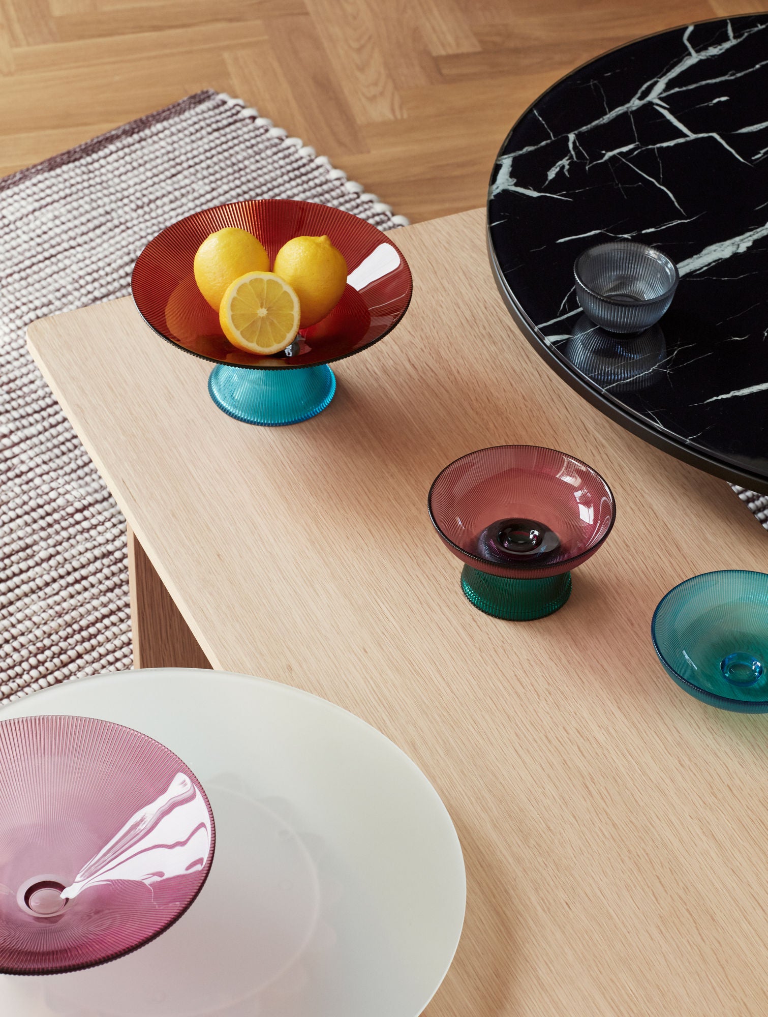 Hübsch Poppy Carpet Burgonha/branco