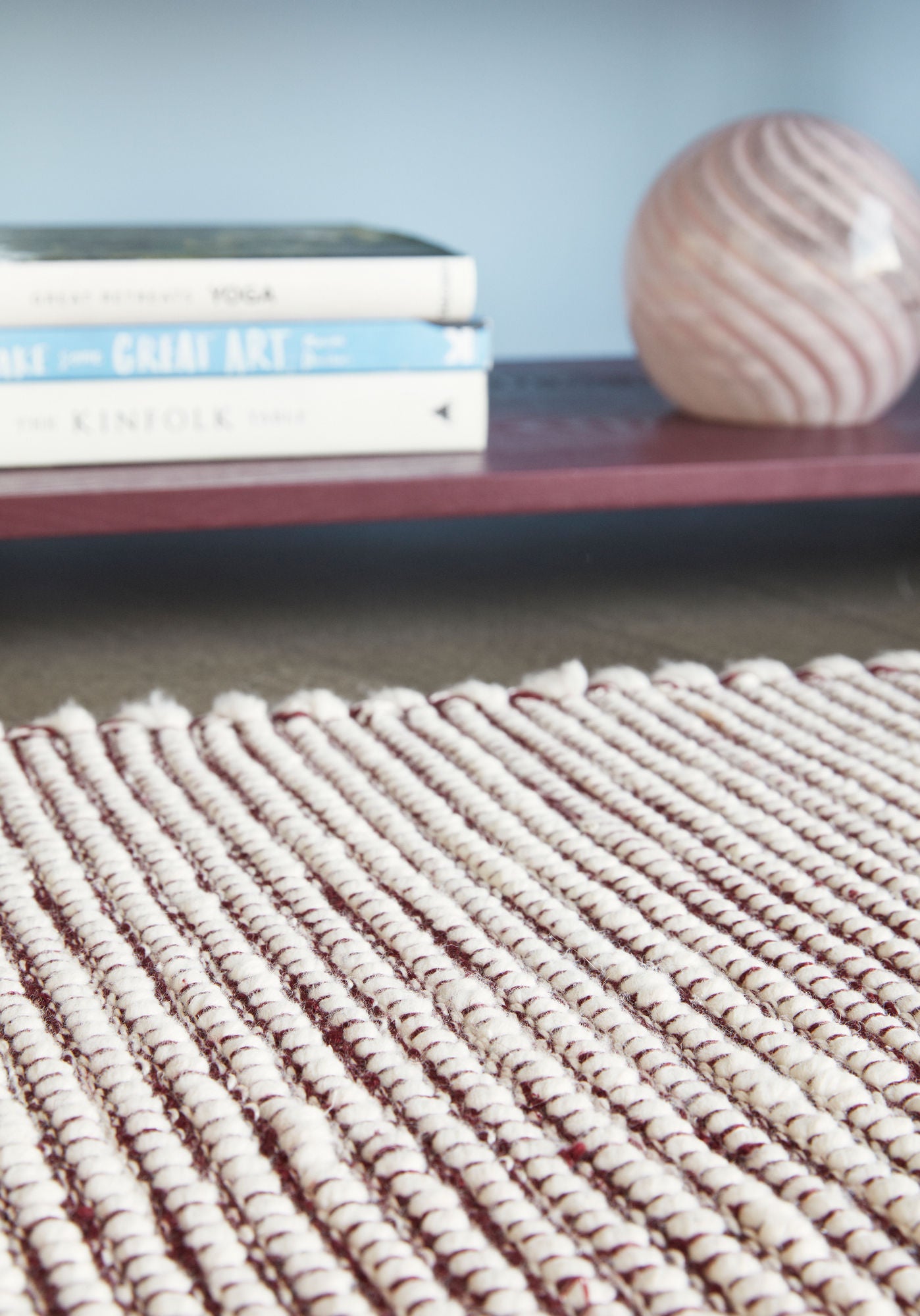 Hübsch Poppy Carpet Burgonha/branco