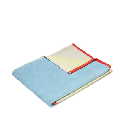 Hübsch Block toalha grande azul claro/multicolor