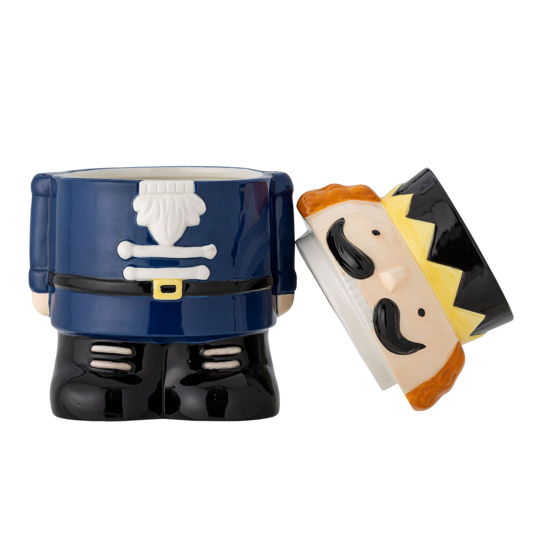 Jarra de festa de Bloomingville com tampa, azul, grés