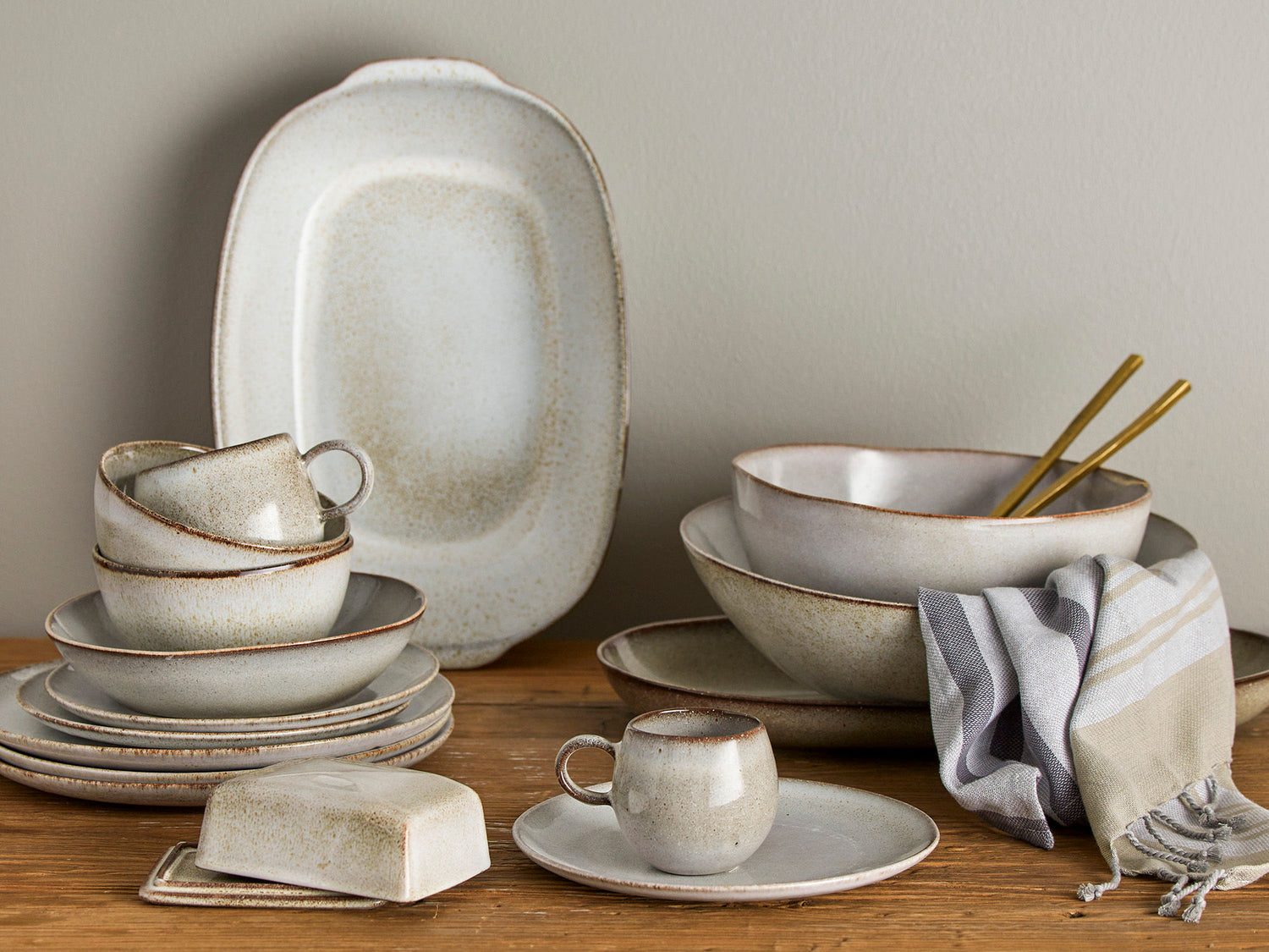 Bloomingville Sandrine Table Service Set, natureza, grés