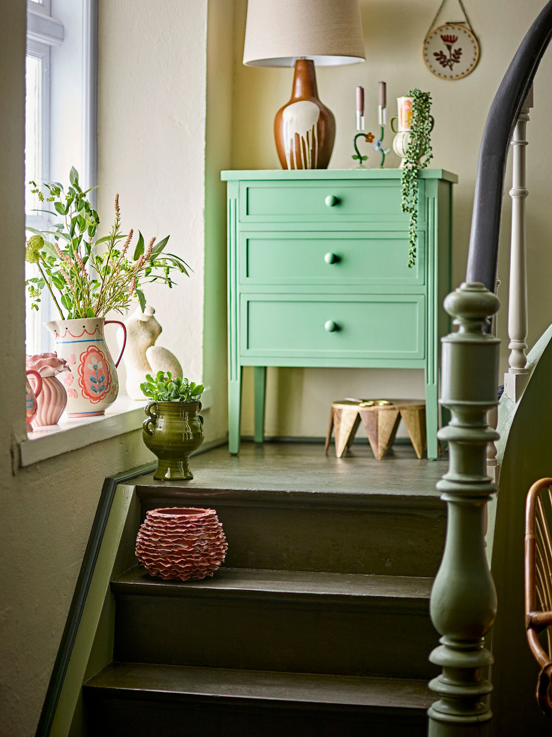 Bloomingville Raia Hides Hides, verde, grés