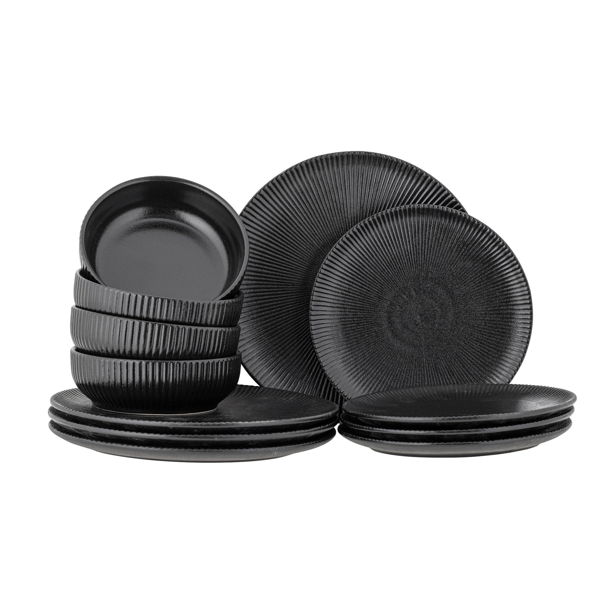 Bloomingville Neri Table Service Set, preto, grés