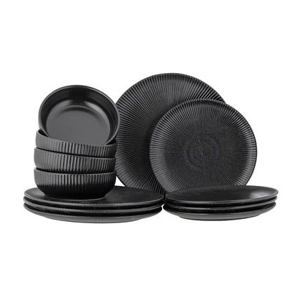 Bloomingville Neri Table Service Set, preto, grés
