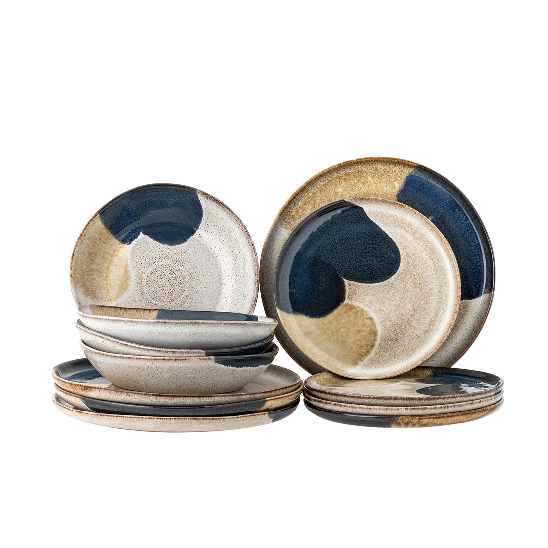 Conjunto de serviços de mesa de Bloomingville Jules, cinza, grés