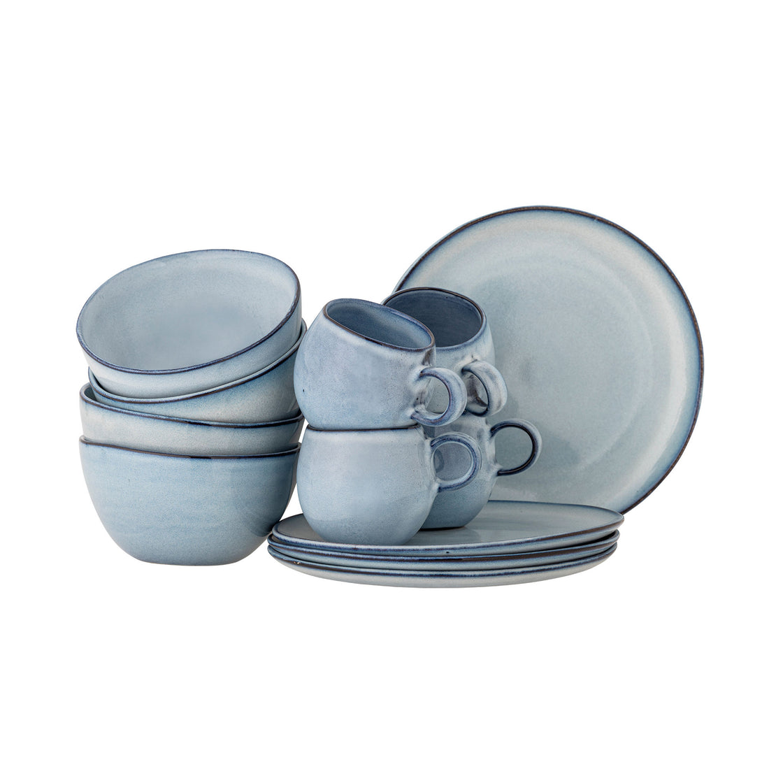 Conjunto de café da manhã de Bloomingville Sandrine, azul, grés