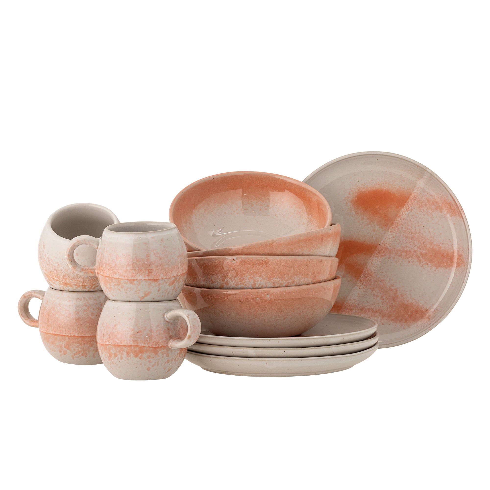 Conjunto de café da manhã de Bloomingville Paula, laranja, grés