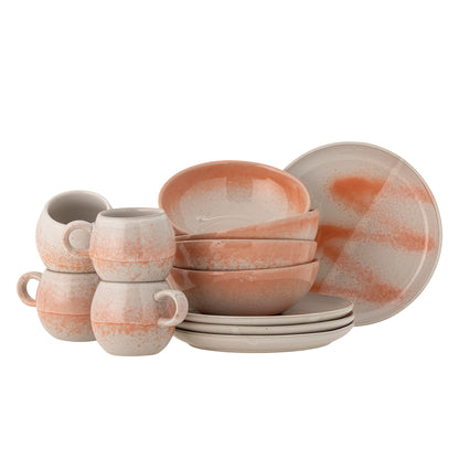 Conjunto de café da manhã de Bloomingville Paula, laranja, grés